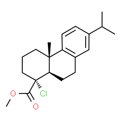 ChemSpider 2D Image | Methyl (1R,4aS,10aR)-1-chloro-7-isopropyl-4a-methyl-1,2,3,4,4a,9,10,10a-octahydro-1-phenanthrenecarboxylate | C20H27ClO2