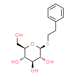 ChemSpider 2D Image | 2-Phenylethyl 1-thio-beta-D-glucopyranoside | C14H20O5S