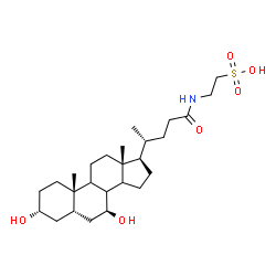 ChemSpider 2D Image | 2-{[(3alpha,5beta,7beta,8xi,9xi,14xi)-3,7-Dihydroxy-24-oxocholan-24-yl]amino}ethanesulfonic acid | C26H45NO6S