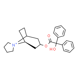 ChemSpider 2D Image | [(5S)-spiro[8-azoniabicyclo[3.2.1]octane-8,1'-azolidin-1-ium]-3-yl] 2-hydroxy-2,2-diphenyl-acetate | C25H30NO3