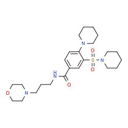 ChemSpider 2D Image | N-[3-(4-Morpholinyl)propyl]-4-(1-piperidinyl)-3-(1-piperidinylsulfonyl)benzamide | C24H38N4O4S