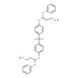 ChemSpider 2D Image | 3,3'-[2,2-Propanediylbis(4,1-phenyleneoxy)]bis(3-phenoxy-1-propanol) | C33H36O6