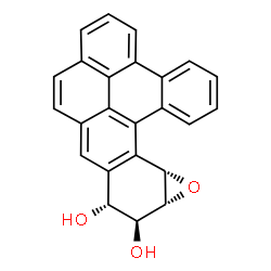 ChemSpider 2D Image | Dibenzo[5,6:10,11]chryseno[3,4-b]oxirene-11,12-diol, 11,12,12a,13a-tetrahydro-, (11R,12S,12aR,13aS)-rel- | C24H16O3