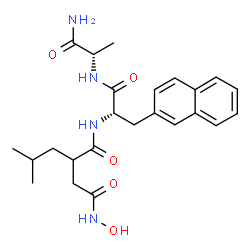 ChemSpider 2D Image | N-{2-[2-(Hydroxyamino)-2-oxoethyl]-4-methylpentanoyl}-3-(2-naphthyl)-L-alanyl-L-alaninamide | C24H32N4O5