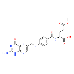ChemSpider 2D Image | (2S)-2-[(4-{[(2-Amino-4-oxo-1,4-dihydro-6-pteridinyl)methyl]amino}benzoyl)amino]-5-methoxy-5-oxopentanoic acid | C20H21N7O6