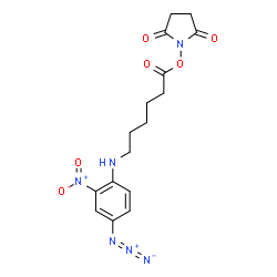 ChemSpider 2D Image | 2,5-DIOXOPYRROLIDIN-1-YL 6-[(4-AZIDO-2-NITROPHENYL)AMINO]HEXANOATE | C16H19N6O6