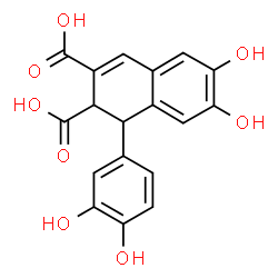 ChemSpider 2D Image | 1-(3,4-Dihydroxyphenyl)-6,7-dihydroxy-1,2-dihydro-2,3-naphthalenedicarboxylic acid | C18H14O8