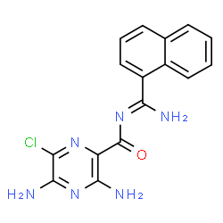 ChemSpider 2D Image | 3,5-Diamino-N-[(Z)-amino(1-naphthyl)methylene]-6-chloro-2-pyrazinecarboxamide | C16H13ClN6O