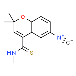 ChemSpider 2D Image | 6-Isocyano-N,2,2-trimethyl-2H-chromene-4-carbothioamide | C14H14N2OS