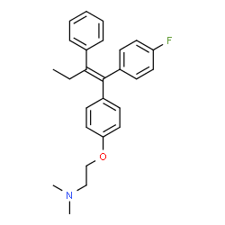 ChemSpider 2D Image | 1-(4-Fluorophenyl)-1-(4-(2-(N,N-dimethylamino)ethoxy)phenyl)-2-phenyl-1-butene | C26H28FNO