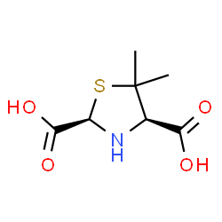 ChemSpider 2D Image | (2R,4R)-5,5-Dimethyl-1,3-thiazolidine-2,4-dicarboxylic acid | C7H11NO4S