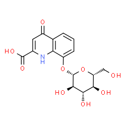 ChemSpider 2D Image | 8-(Î²-D-Glucopyranosyloxy)-4-hydroxy-2-quinolinecarboxylic acid | C16H17NO9