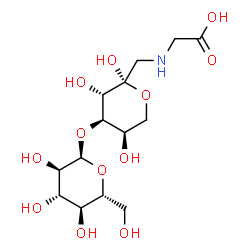 ChemSpider 2D Image | ({[(2R,3S,4R,5R)-2,3,5-Trihydroxy-4-{[(2R,3R,4S,5S,6R)-3,4,5-trihydroxy-6-(hydroxymethyl)tetrahydro-2H-pyran-2-yl]oxy}tetrahydro-2H-pyran-2-yl]methyl}amino)acetic acid | C14H25NO12