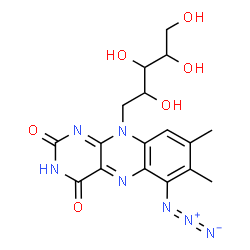 ChemSpider 2D Image | 1-(6-Azido-7,8-dimethyl-2,4-dioxo-3,4-dihydrobenzo[g]pteridin-10(2H)-yl)-1-deoxypentitol | C17H20N7O6