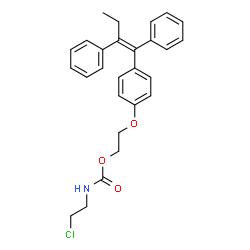 ChemSpider 2D Image | 2-{4-[(1Z)-1,2-Diphenyl-1-buten-1-yl]phenoxy}ethyl (2-chloroethyl)carbamate | C27H28ClNO3