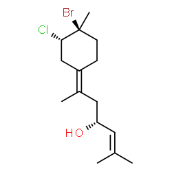 ChemSpider 2D Image | (4R,6E)-6-[(3S,4S)-4-Bromo-3-chloro-4-methylcyclohexylidene]-2-methyl-2-hepten-4-ol | C15H24BrClO