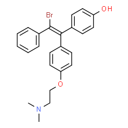 ChemSpider 2D Image | 4-[(E)-2-Bromo-1-{4-[2-(dimethylamino)ethoxy]phenyl}-2-phenylvinyl]phenol | C24H24BrNO2