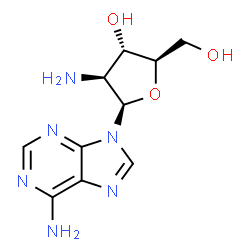 ChemSpider 2D Image | 9-(2-Amino-2-deoxy-beta-D-arabinofuranosyl)-9H-purin-6-amine | C10H14N6O3