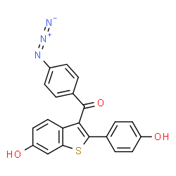 ChemSpider 2D Image | (4-Azidophenyl)(6-hydroxy-2-(4-hydroxyphenyl)benzo(b)thien-3-yl)methanone | C21H14N3O3S