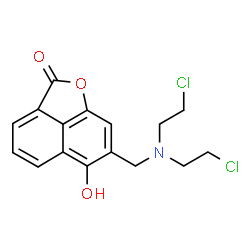 ChemSpider 2D Image | 7-{[Bis(2-chloroethyl)amino]methyl}-6-hydroxy-2H-naphtho[1,8-bc]furan-2-one | C16H15Cl2NO3