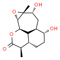 ChemSpider 2D Image | (3R,3aS,6R,6aR,8R,8aR,9aS,9bR)-6,8-Dihydroxy-3,8a-dimethyldodecahydro-2H-oxireno[4,5]cyclohepta[1,2,3-ij]isochromen-2-one | C15H22O5