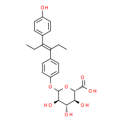 ChemSpider 2D Image | 4-[(3E)-4-(4-Hydroxyphenyl)-3-hexen-3-yl]phenyl D-glucopyranosiduronic acid | C24H28O8