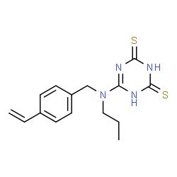 ChemSpider 2D Image | 6-[Propyl(4-vinylbenzyl)amino]-1,3,5-triazine-2,4(1H,3H)-dithione | C15H18N4S2