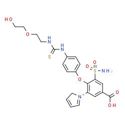 ChemSpider 2D Image | 1-{5-Carboxy-2-[4-({[2-(2-hydroxyethoxy)ethyl]carbamothioyl}amino)phenoxy]-3-sulfamoylphenyl}-2H-pyrrolium | C22H25N4O7S2
