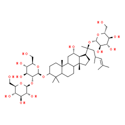 ChemSpider 2D Image | (8xi,9xi,12alpha,13alpha,14beta)-20-(beta-D-Glucopyranosyloxy)-12-hydroxy-4,4,14,23-tetramethyl-18-norcholest-24-en-3-yl 2-O-beta-D-glucopyranosyl-beta-D-glucopyranoside | C48H82O18