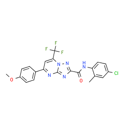ChemSpider 2D Image | N-(4-Chloro-2-methylphenyl)-5-(4-methoxyphenyl)-7-(trifluoromethyl)[1,2,4]triazolo[1,5-a]pyrimidine-2-carboxamide | C21H15ClF3N5O2