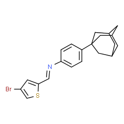 ChemSpider 2D Image | (E)-N-[4-(Adamantan-1-yl)phenyl]-1-(4-bromo-2-thienyl)methanimine | C21H22BrNS