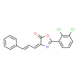 ChemSpider 2D Image | (4E)-2-(2,3-Dichlorophenyl)-4-[(2E)-3-phenyl-2-propen-1-ylidene]-1,3-oxazol-5(4H)-one | C18H11Cl2NO2