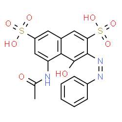 ChemSpider 2D Image | 5-Acetamido-4-hydroxy-3-[(Z)-phenyldiazenyl]-2,7-naphthalenedisulfonic acid | C18H15N3O8S2