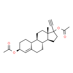 ChemSpider 2D Image | (3beta,17xi)-19-Norpregn-4-en-20-yne-3,17-diyl diacetate | C24H32O4