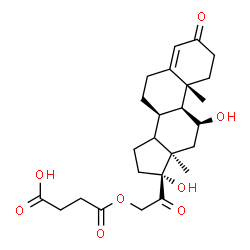 ChemSpider 2D Image | 4-{[(8alpha,13alpha,14xi)-11,17-Dihydroxy-3,20-dioxopregn-4-en-21-yl]oxy}-4-oxobutanoic acid | C25H34O8