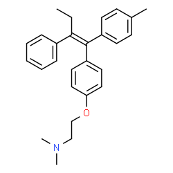 ChemSpider 2D Image | N,N-Dimethyl-2-{4-[(1Z)-1-(4-methylphenyl)-2-phenyl-1-buten-1-yl]phenoxy}ethanamine | C27H31NO