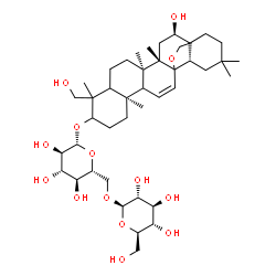 ChemSpider 2D Image | (5xi,9xi,13xi,16alpha,17xi,18alpha)-16,23-Dihydroxy-13,28-epoxyolean-11-en-3-yl 6-O-beta-D-glucopyranosyl-beta-D-glucopyranoside | C42H68O14
