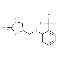 ChemSpider 2D Image | 5-{[2-(Trifluoromethyl)phenoxy]methyl}-1,3-oxazolidine-2-thione | C11H10F3NO2S