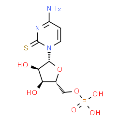 ChemSpider 2D Image | 4-Amino-1-(5-O-phosphono-beta-D-ribofuranosyl)-2(1H)-pyrimidinethione | C9H14N3O7PS