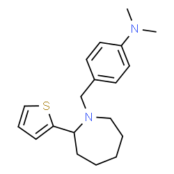 ChemSpider 2D Image | N,N-Dimethyl-4-{[2-(2-thienyl)-1-azepanyl]methyl}aniline | C19H26N2S