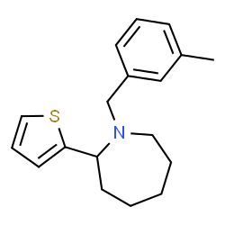 ChemSpider 2D Image | 1-(3-Methylbenzyl)-2-(2-thienyl)azepane | C18H23NS