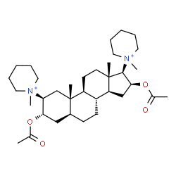 ChemSpider 2D Image | (2beta,3alpha,5alpha,16beta,17beta)-3,16-Diacetoxy-2,17-bis(1-methyl-1-piperidiniumyl)androstane | C35H60N2O4