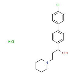 ChemSpider 2D Image | 1-(4'-Chloro-4-biphenylyl)-3-(1-piperidinyl)-1-propanol hydrochloride (1:1) | C20H25Cl2NO