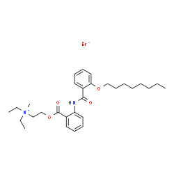 ChemSpider 2D Image | N,N-Diethyl-N-methyl-2-[(2-{[2-(octyloxy)benzoyl]amino}benzoyl)oxy]ethanaminium bromide | C29H43BrN2O4