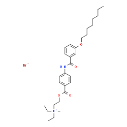 ChemSpider 2D Image | N,N-Diethyl-N-methyl-2-[(4-{[3-(octyloxy)benzoyl]amino}benzoyl)oxy]ethanaminium bromide | C29H43BrN2O4