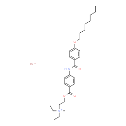 ChemSpider 2D Image | N,N-Diethyl-N-methyl-2-[(4-{[4-(octyloxy)benzoyl]amino}benzoyl)oxy]ethanaminium bromide | C29H43BrN2O4