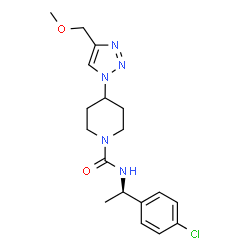 ChemSpider 2D Image | N-[(1R)-1-(4-Chlorophenyl)ethyl]-4-[4-(methoxymethyl)-1H-1,2,3-triazol-1-yl]-1-piperidinecarboxamide | C18H24ClN5O2