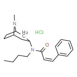 ChemSpider 2D Image | (2Z)-N-Butyl-N-(8-methyl-8-azabicyclo[3.2.1]oct-3-yl)-3-phenylacrylamide hydrochloride (1:1) | C21H31ClN2O