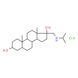 ChemSpider 2D Image | 17-[(Isopropylamino)methyl]androstane-3,17-diol hydrochloride (1:1) | C23H42ClNO2