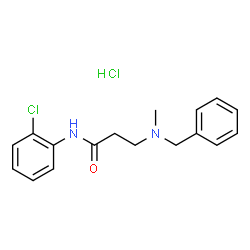 ChemSpider 2D Image | N~3~-Benzyl-N-(2-chlorophenyl)-N~3~-methyl-beta-alaninamide hydrochloride (1:1) | C17H20Cl2N2O